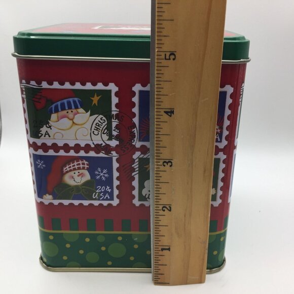 Santa's Workbench Square Canister Holiday Kitchen Decor Cookies Candy Jar 5.25" - Picture 9 of 11